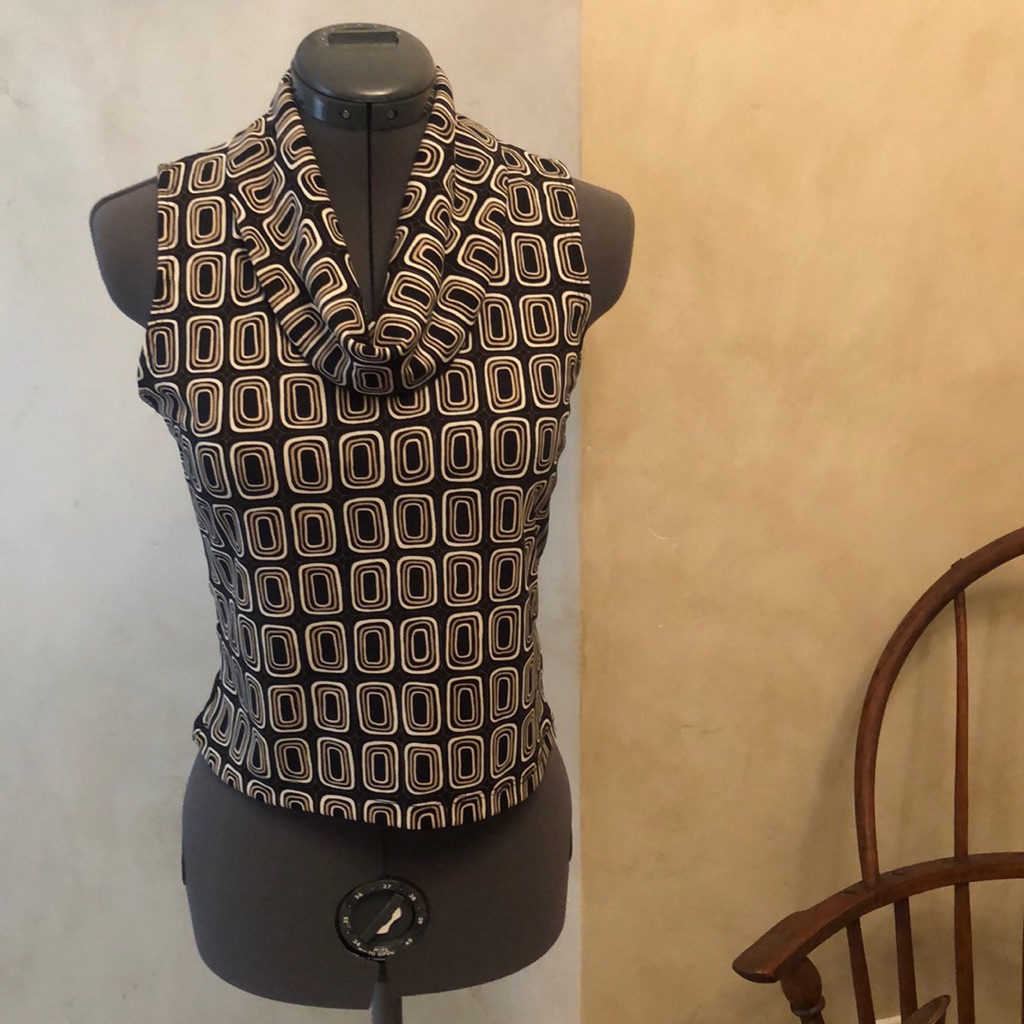 Sleeveless Blouse With Cowl Neck